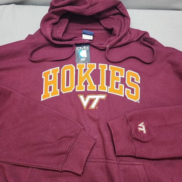 NWT OBV Virginia Tech Hokies Hoodie Men VT Hooded Sweatshirt Size 2XL - Picture 1 of 6